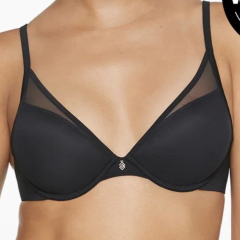 ThirdLove Uplift Plunge Bra 36C Black Underwire EUC
